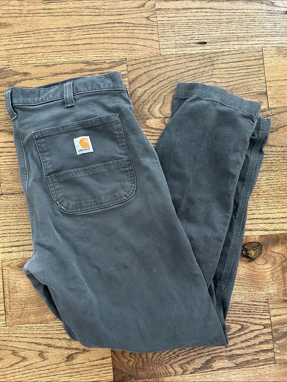 Carhartt Slate Gray Work Pants with Back Pocket Patch 34x32